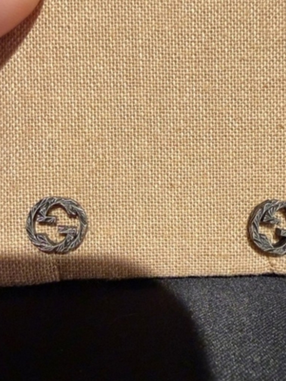 Gucci Silver Braided Interlocking G Stud Earrings
